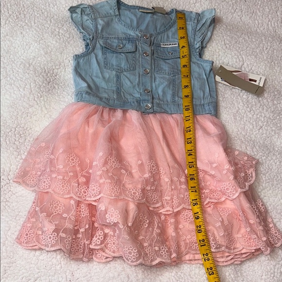 Calvin Klein Jeans Casual Blue and Pink Tiered Sundress - Picture 9 of 9